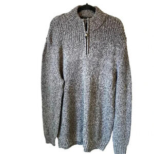Method 1/4 Zip Cozy Casual Knit Gray Long Sleeve Sweater Mens Size XL/TG Stretch